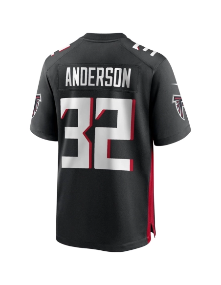 Mens Atlanta Falcons Jamal Anderson Black Game Retired Player Jersey