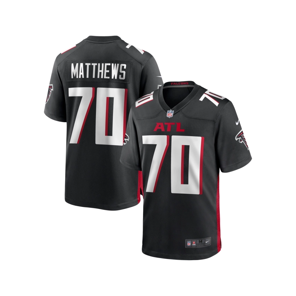 Mens Atlanta Falcons Jake Matthews Black Game Jersey