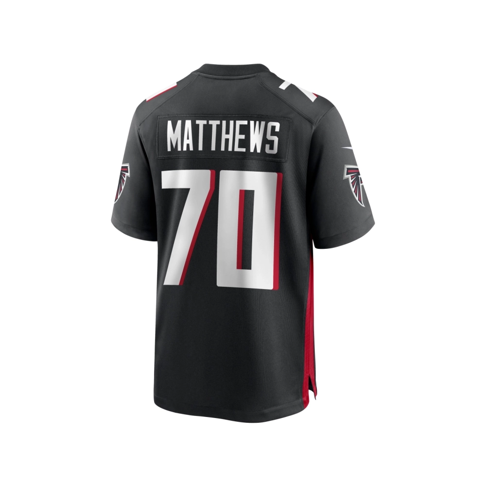 Mens Atlanta Falcons Jake Matthews Black Game Jersey