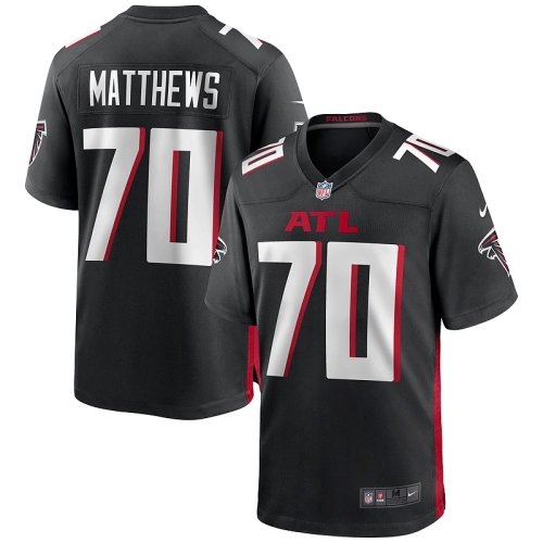 Mens Atlanta Falcons Jake Matthews Black Game Jersey