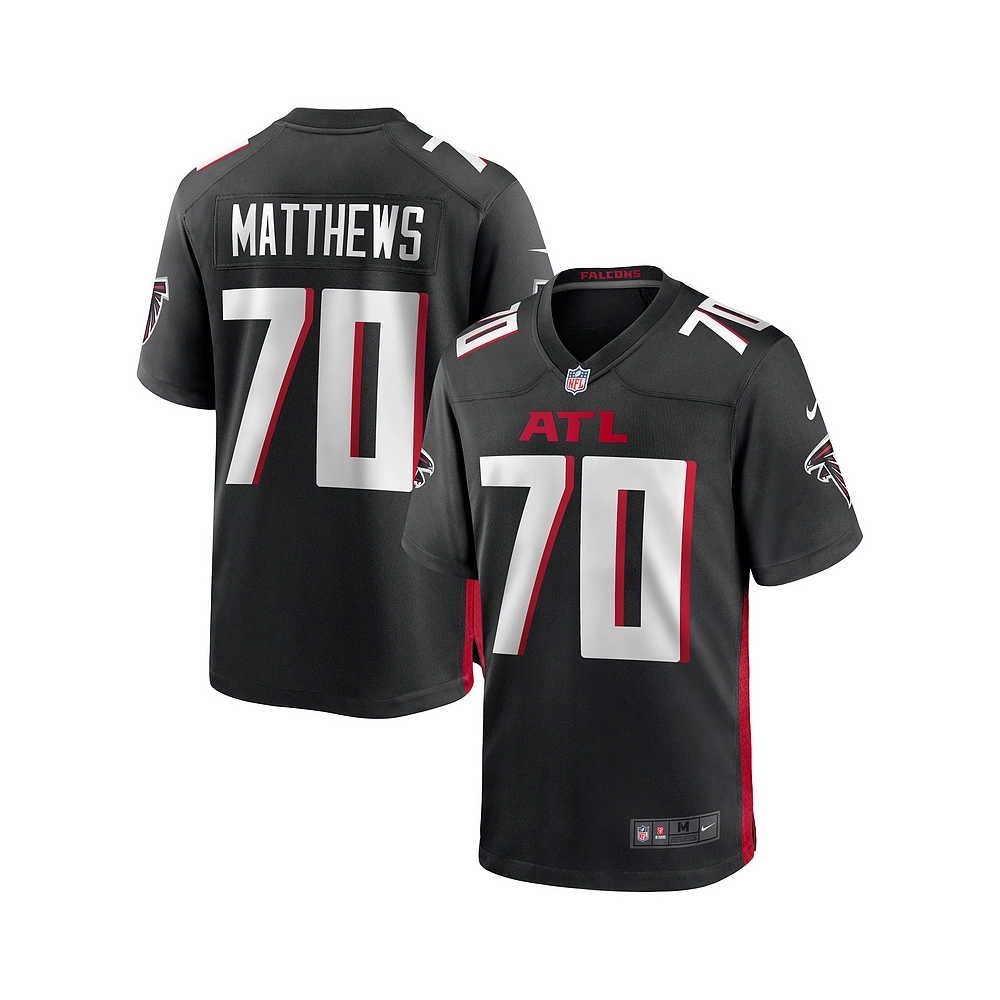 Mens Atlanta Falcons Jake Matthews Black Game Jersey