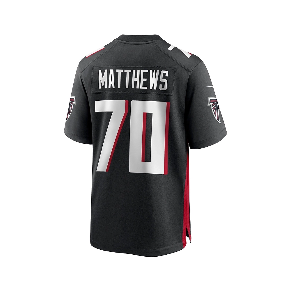 Mens Atlanta Falcons Jake Matthews Black Game Jersey