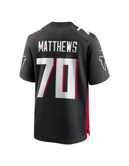 Mens Atlanta Falcons Jake Matthews Black Game Jersey