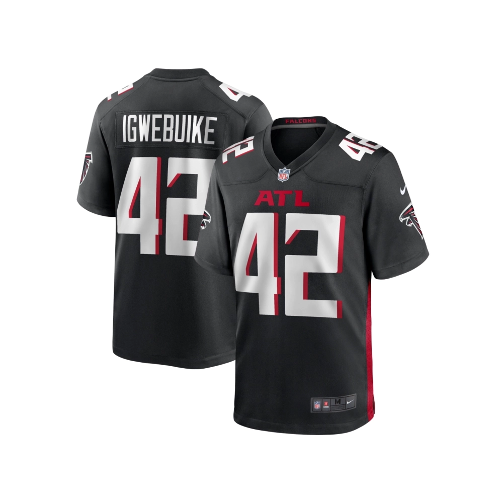 Mens Atlanta Falcons Godwin Igwebuike Black Game Jersey