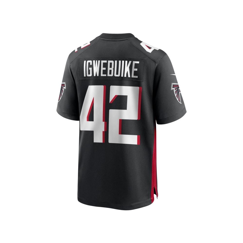 Mens Atlanta Falcons Godwin Igwebuike Black Game Jersey