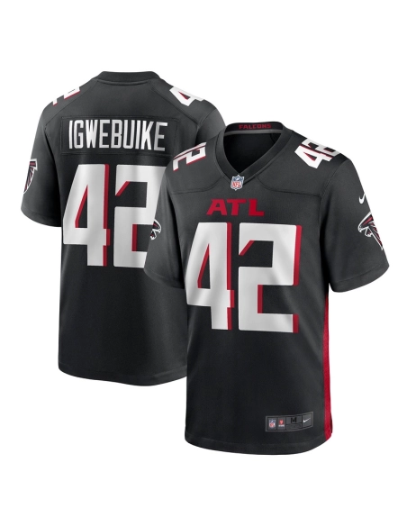 Mens Atlanta Falcons Godwin Igwebuike Black Game Jersey