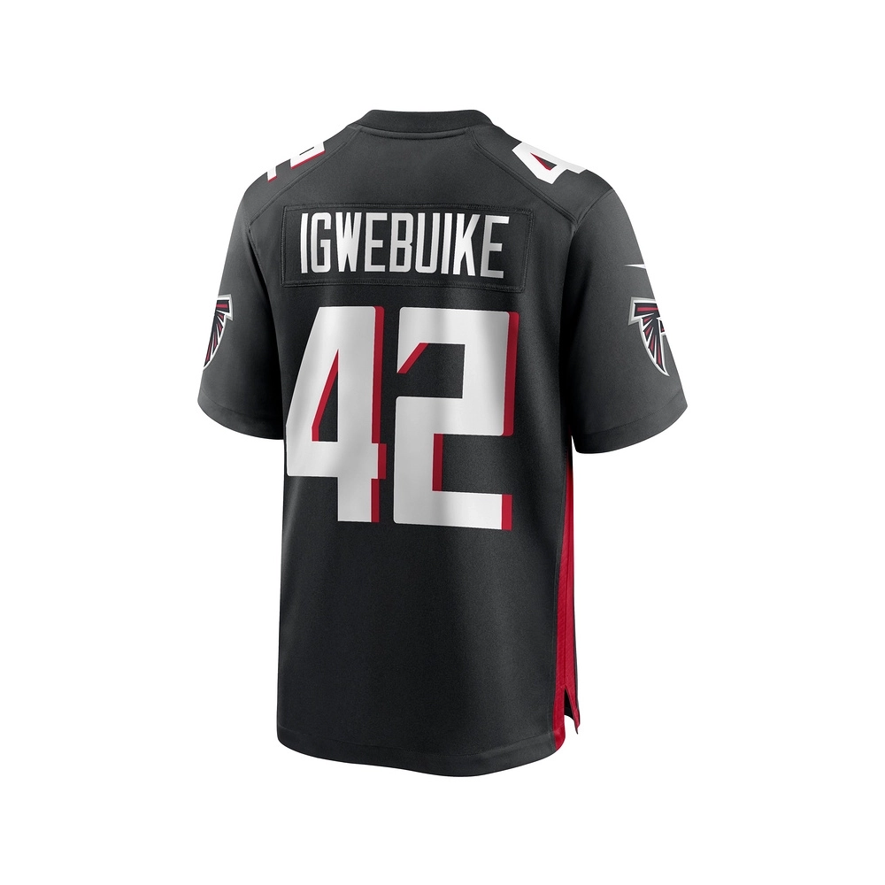 Mens Atlanta Falcons Godwin Igwebuike Black Game Jersey