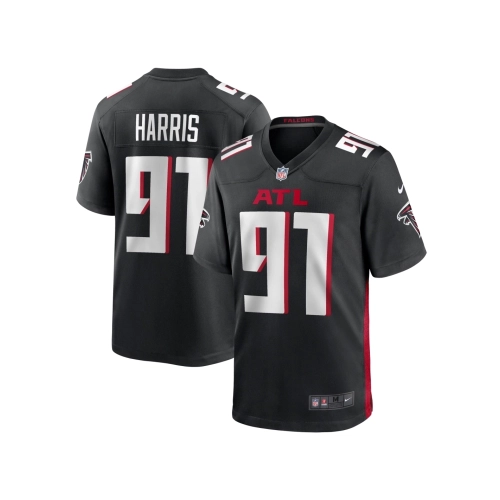 Mens Atlanta Falcons Demone Harris Black Game Jersey