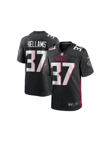 Mens Atlanta Falcons DeMarcco Hellams Black Team Game Jersey