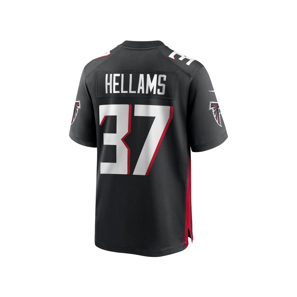Mens Atlanta Falcons DeMarcco Hellams Black Team Game Jersey