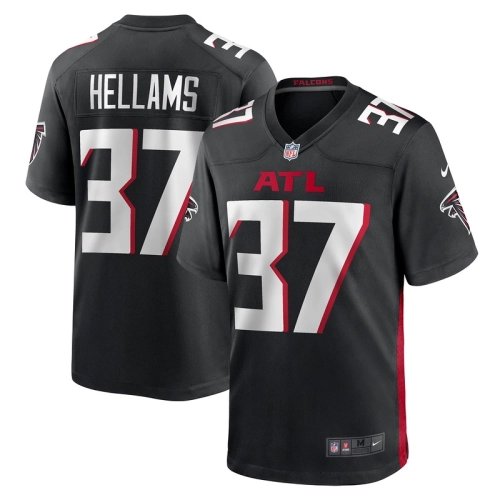 Mens Atlanta Falcons DeMarcco Hellams Black Team Game Jersey