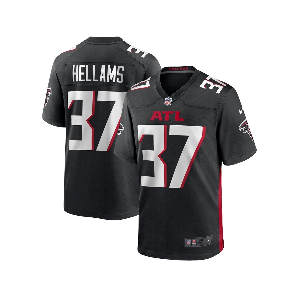 Mens Atlanta Falcons DeMarcco Hellams Black Team Game Jersey