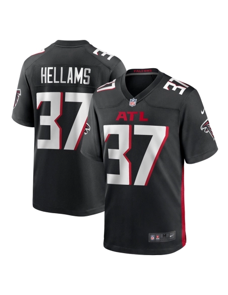 Mens Atlanta Falcons DeMarcco Hellams Black Team Game Jersey