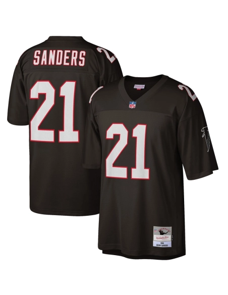 Mens Atlanta Falcons Deion Sanders Black Game Retired Player Jersey