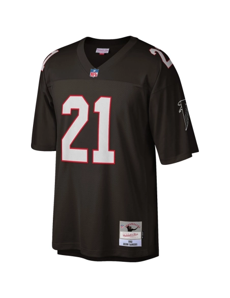 Mens Atlanta Falcons Deion Sanders Black Game Retired Player Jersey