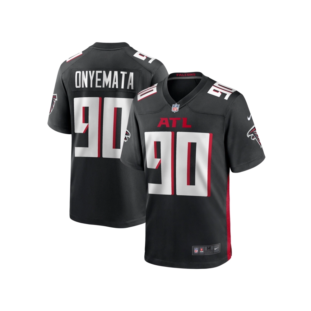 Mens Atlanta Falcons David Onyemata Black Game Player Jersey
