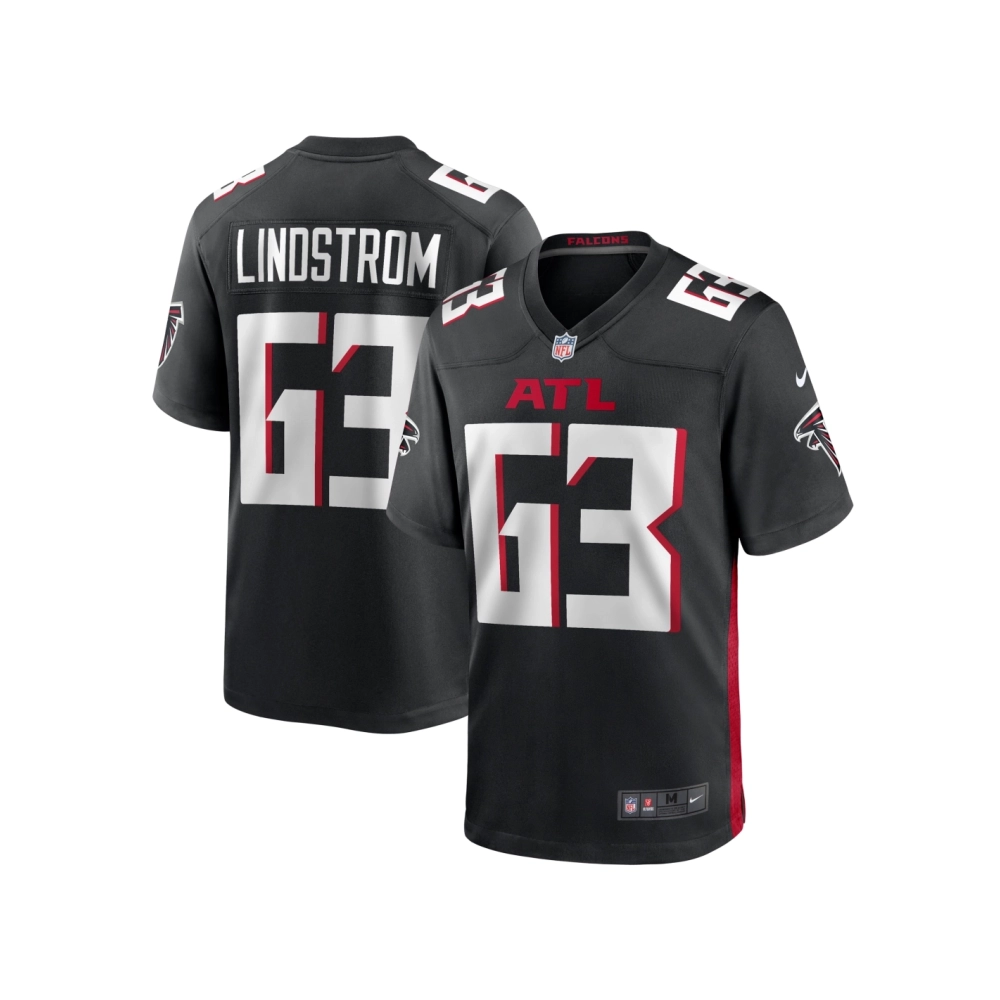 Mens Atlanta Falcons Chris Lindstrom Black Team Game Jersey