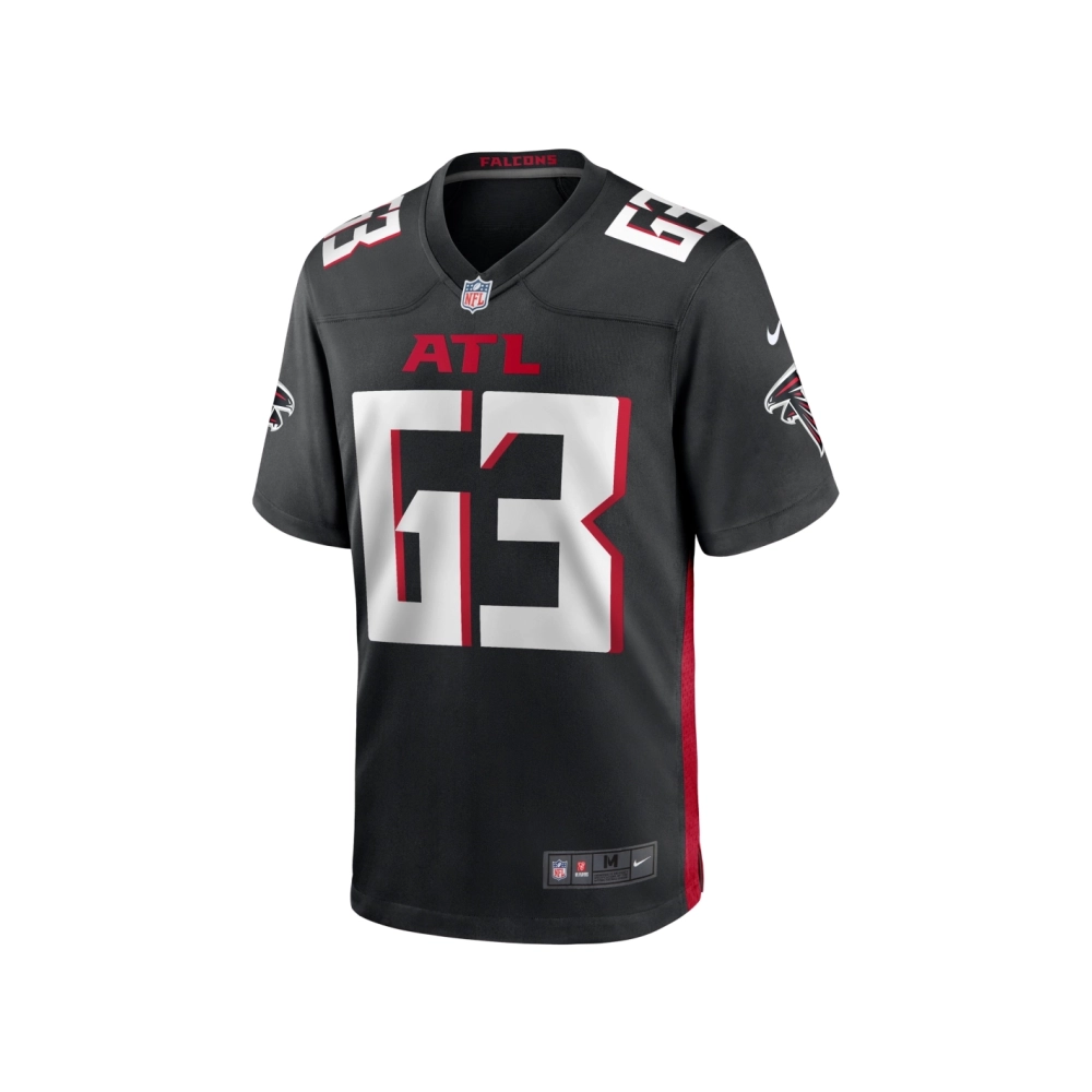 Mens Atlanta Falcons Chris Lindstrom Black Team Game Jersey