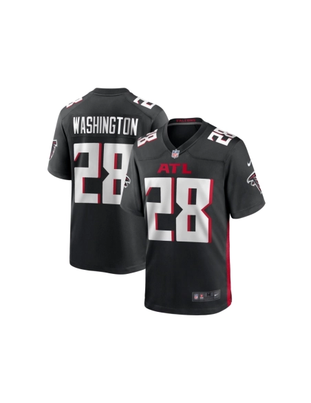 Mens Atlanta Falcons Carlos Washington Black Game Jersey