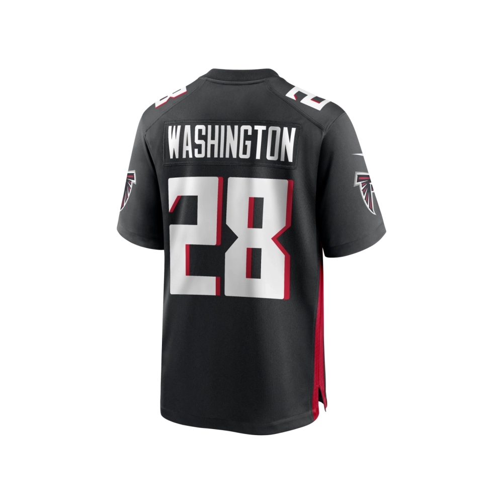 Mens Atlanta Falcons Carlos Washington Black Game Jersey