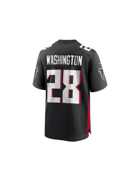 Mens Atlanta Falcons Carlos Washington Black Game Jersey