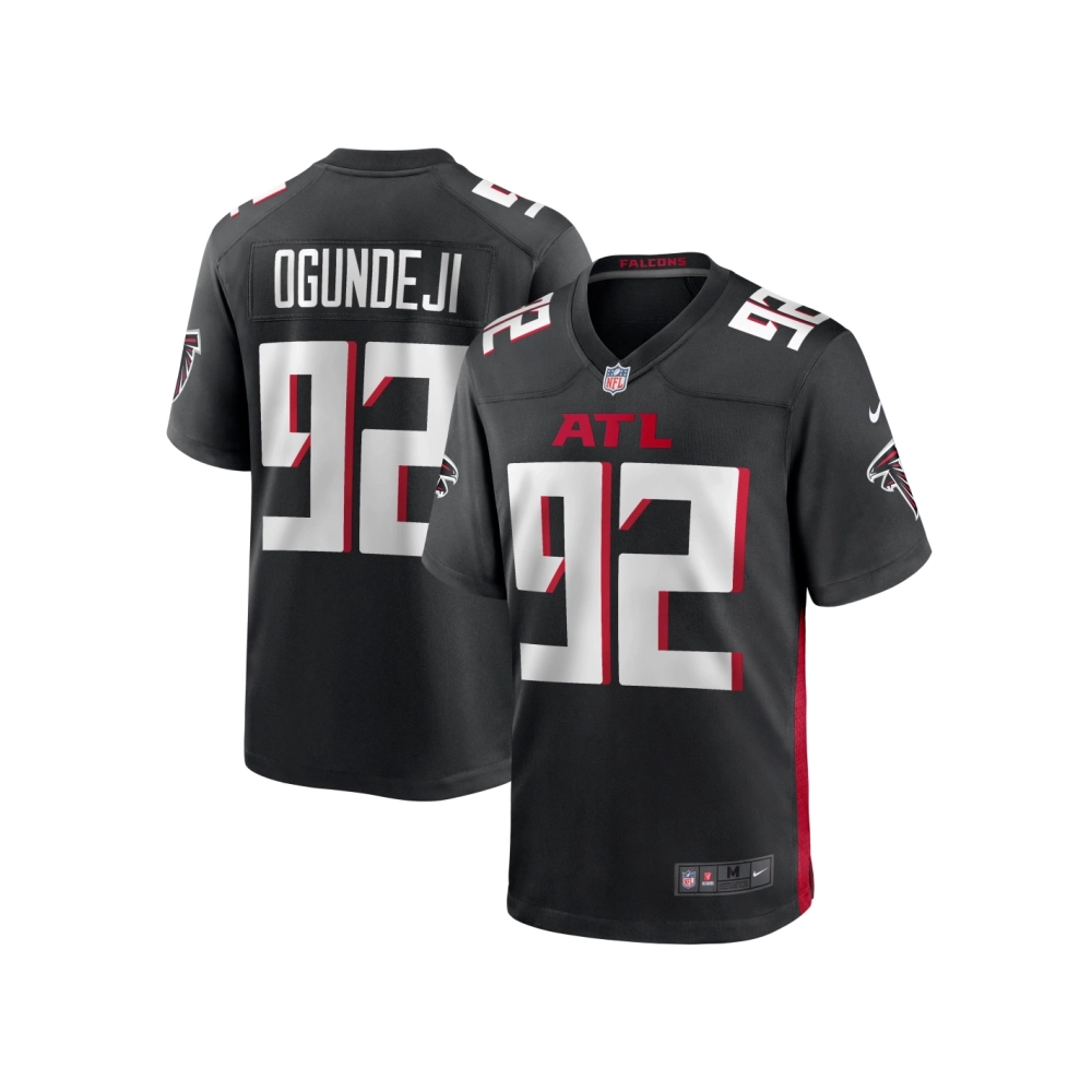 Mens Atlanta Falcons Adetokunbo Ogundeji Black Game Jersey