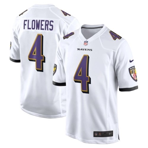 Mens Baltimore Ravens Zay Flowers White Game Jersey