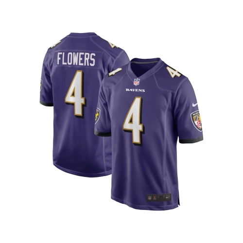 Mens Baltimore Ravens Zay Flowers Purple 2023 NFL Draft First Round Pick Game Jersey