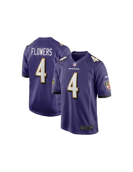 Mens Baltimore Ravens Zay Flowers Purple 2023 NFL Draft First Round Pick Game Jersey
