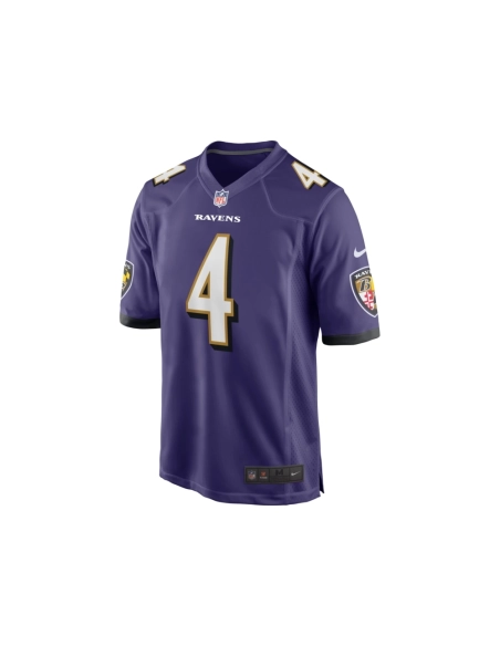 Mens Baltimore Ravens Zay Flowers Purple 2023 NFL Draft First Round Pick Game Jersey