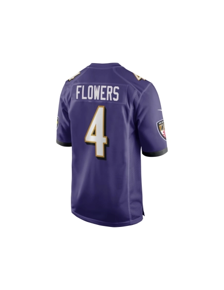 Mens Baltimore Ravens Zay Flowers Purple 2023 NFL Draft First Round Pick Game Jersey