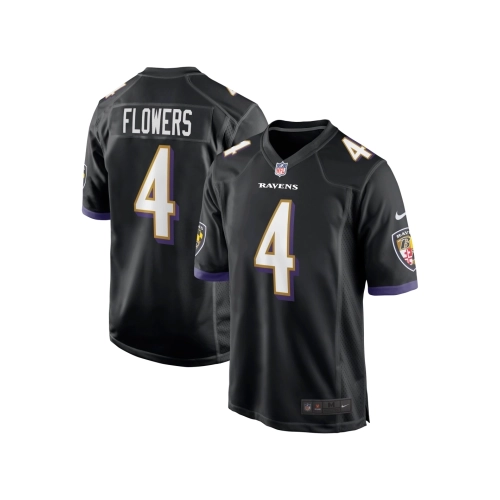 Mens Baltimore Ravens Zay Flowers Black Team Game Jersey