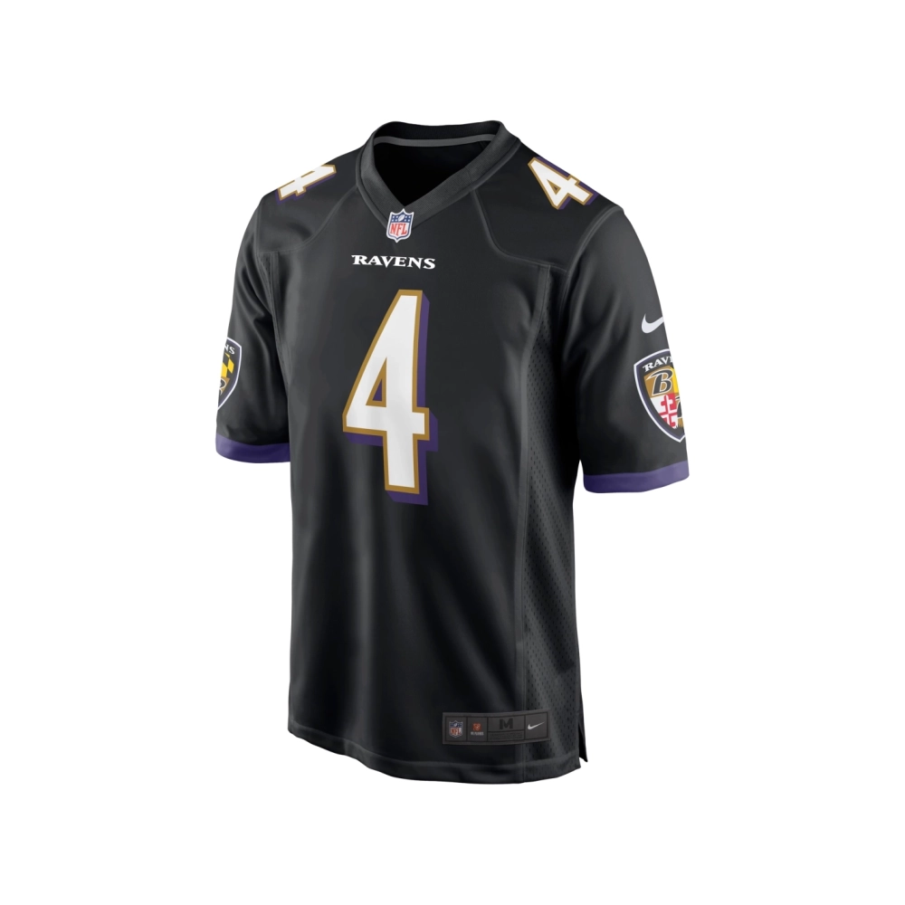 Mens Baltimore Ravens Zay Flowers Black Team Game Jersey