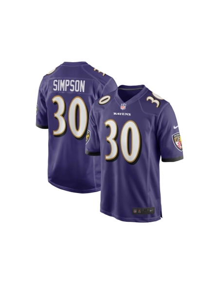 Mens Baltimore Ravens Trenton Simpson Purple Game Jersey