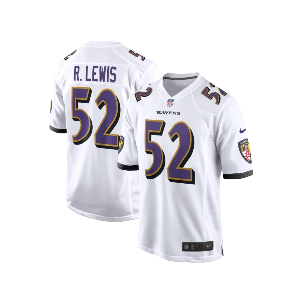 Mens Baltimore Ravens Ray Lewis White Retired Player Game Jersey