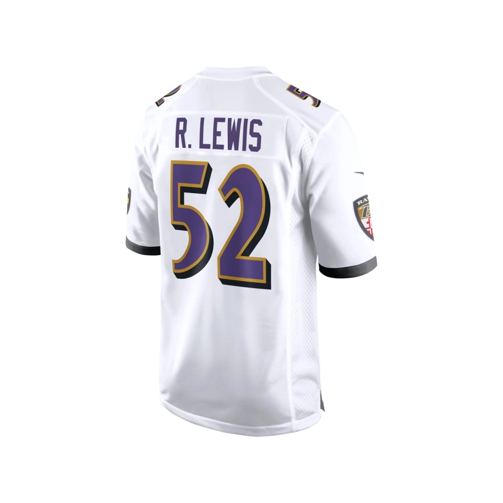 Mens Baltimore Ravens Ray Lewis White Retired Player Game Jersey