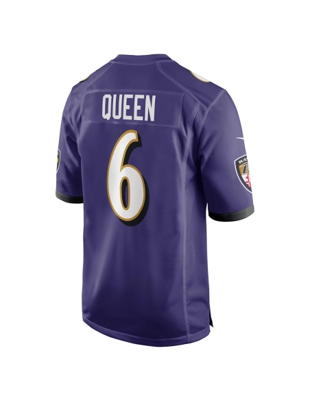 Mens Baltimore Ravens Patrick Queen Purple Game Player Jersey
