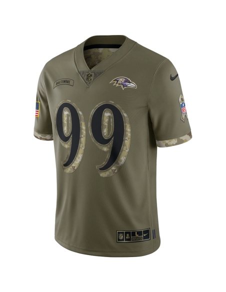 Mens Baltimore Ravens Olive 2022 Salute To Service Limited Jersey