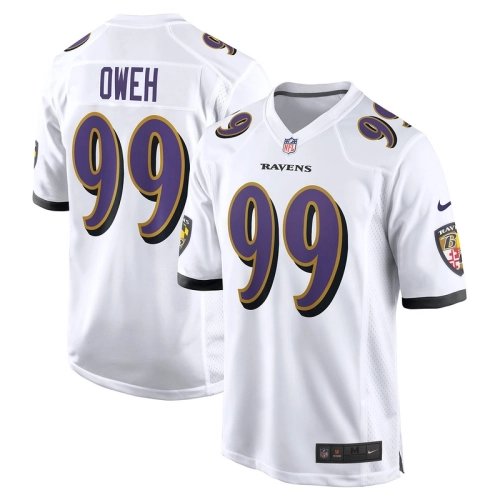 Mens Baltimore Ravens Odafe Oweh White Game Jersey