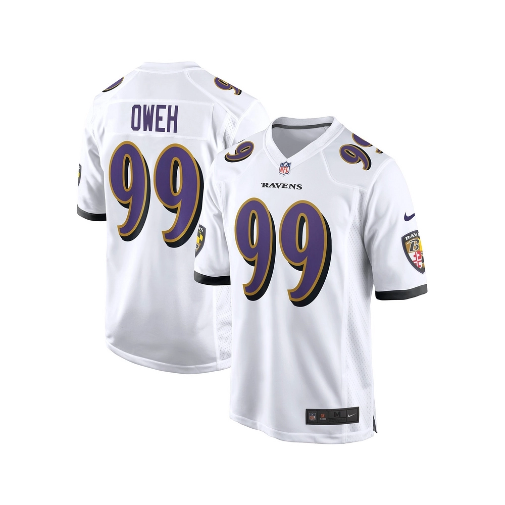 Mens Baltimore Ravens Odafe Oweh White Game Jersey