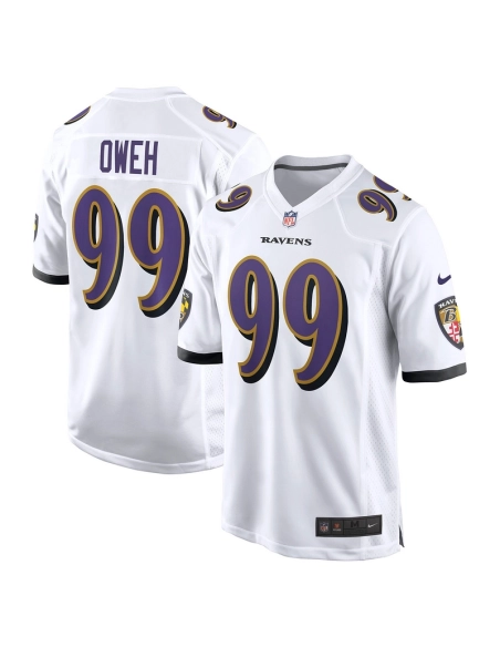 Mens Baltimore Ravens Odafe Oweh White Game Jersey