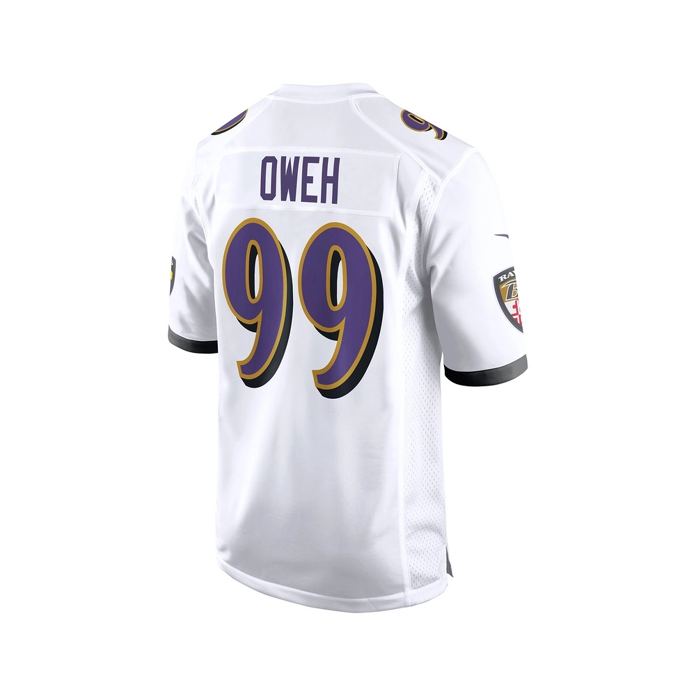 Mens Baltimore Ravens Odafe Oweh White Game Jersey