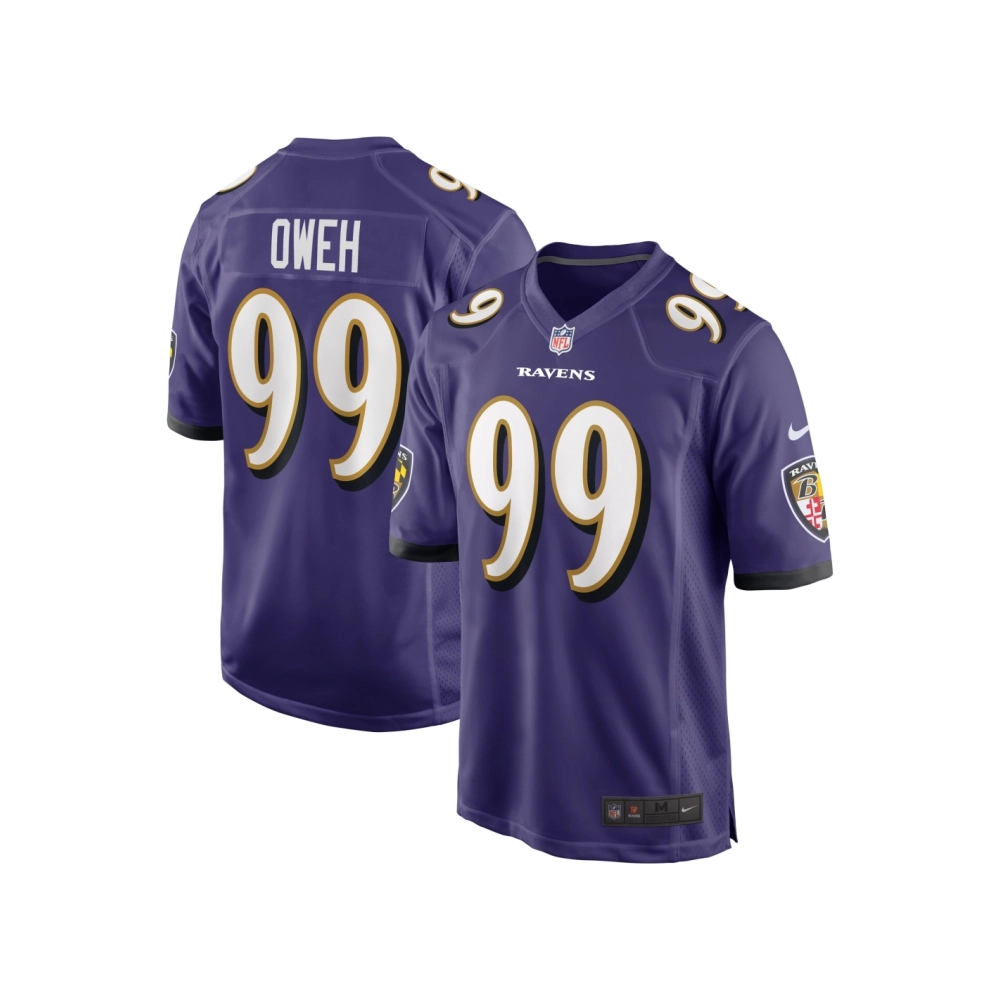 Mens Baltimore Ravens Odafe Oweh Purple Game Jersey