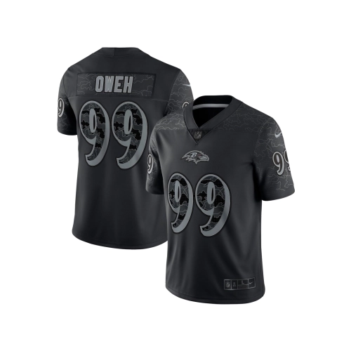 Mens Baltimore Ravens Odafe Oweh Black RFLCTV Limited Jersey