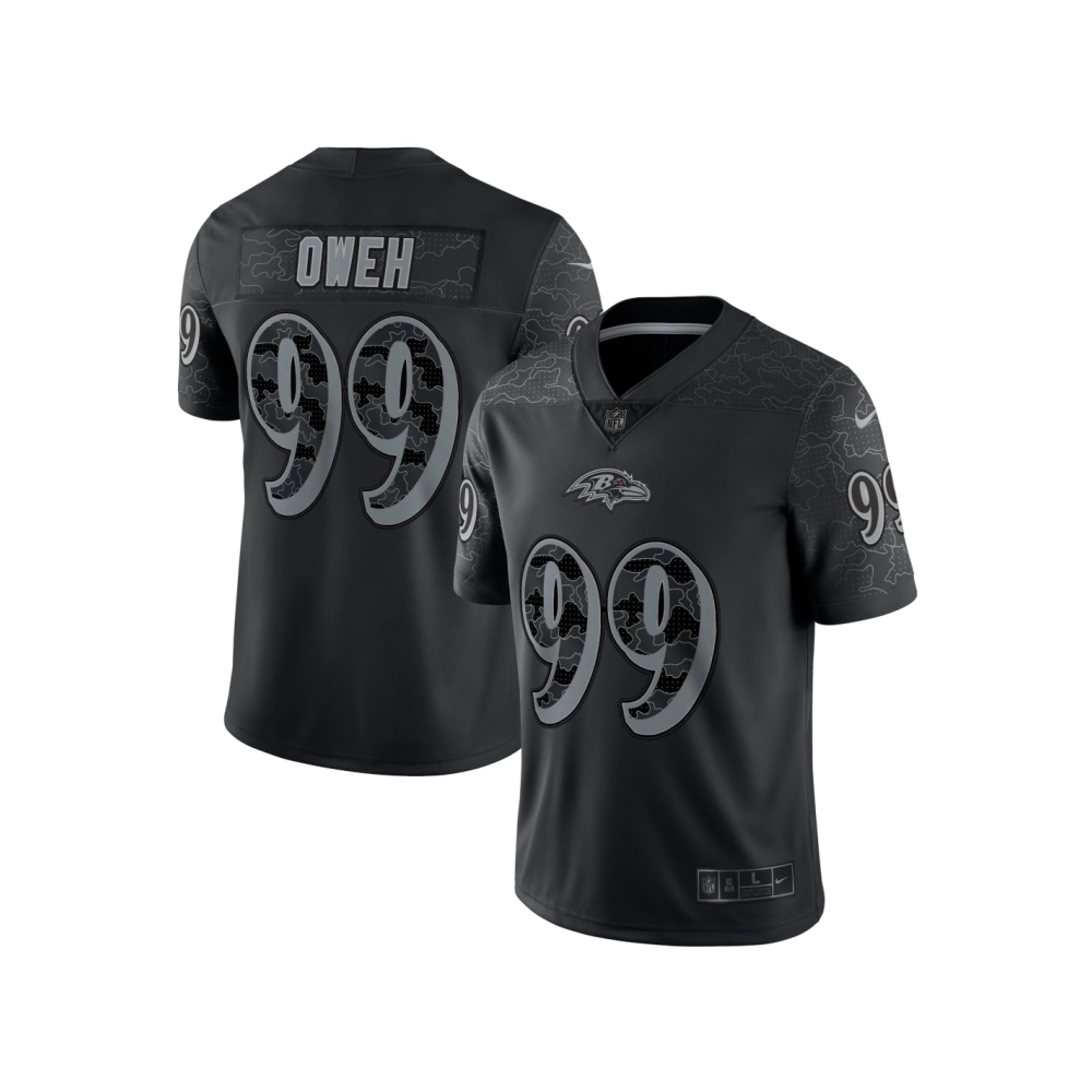 Mens Baltimore Ravens Odafe Oweh Black RFLCTV Limited Jersey