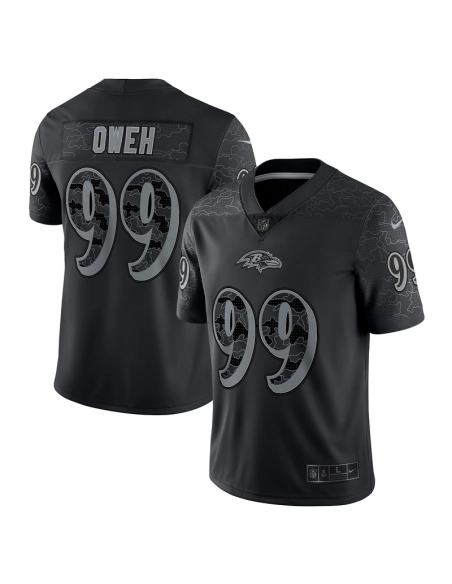 Mens Baltimore Ravens Odafe Oweh Black RFLCTV Limited Jersey