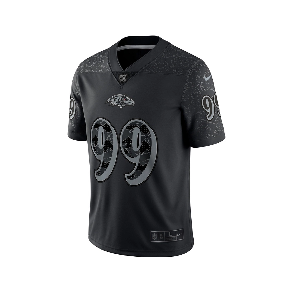 Mens Baltimore Ravens Odafe Oweh Black RFLCTV Limited Jersey
