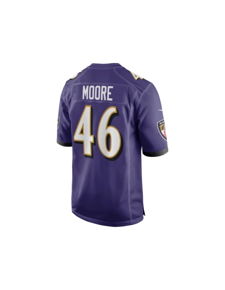 Mens Baltimore Ravens Nick Moore Purple Game Jersey