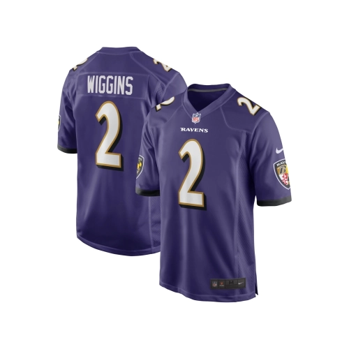 Mens Baltimore Ravens Nate Wiggins Purple 2024 NFL Draft First Round Pick Player Game Jersey