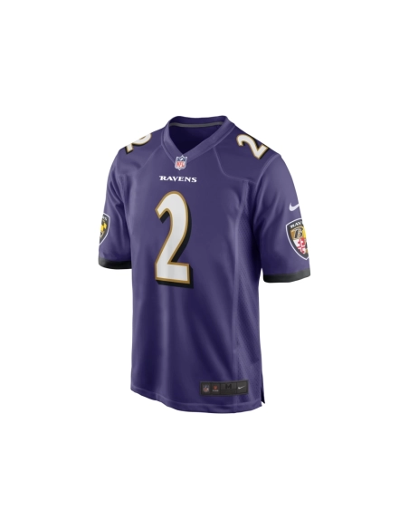 Mens Baltimore Ravens Nate Wiggins Purple 2024 NFL Draft First Round Pick Player Game Jersey
